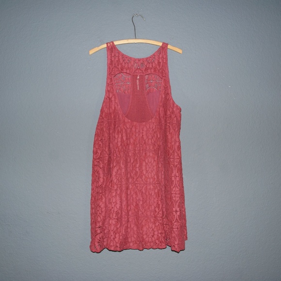 FREE PEOPLE Rose Wallflower Lace Tent Dress sz M - Picture 6 of 8
